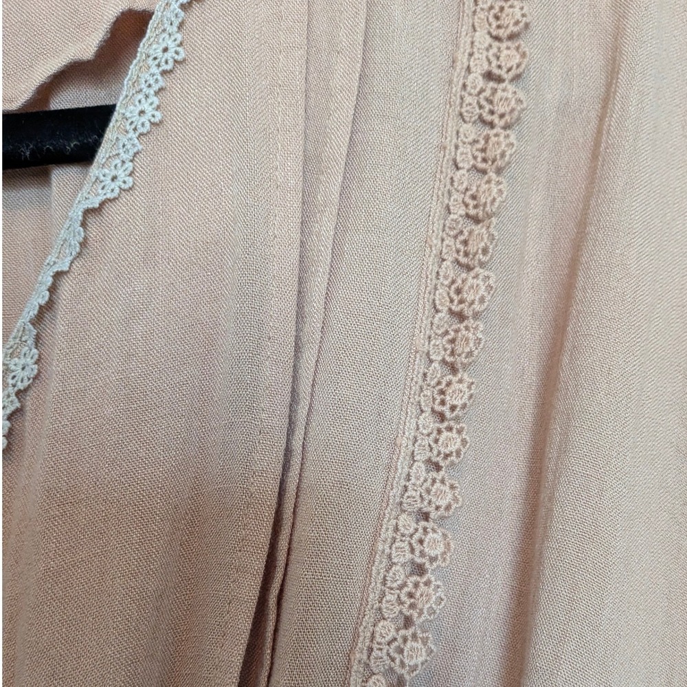 Hudson Gray Womens Peach Lace Trim Empire Waist Blouse Top ET1328 Size Large - Picture 2 of 10